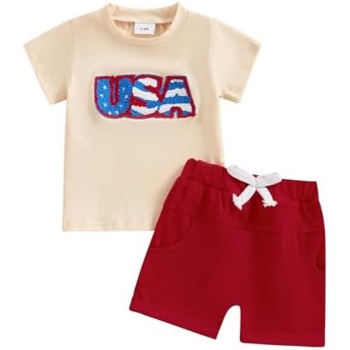 fhutpw Toddler Baby Boy Summer Clothes Embroidery T-Shirt Casual Shorts Sets Infant Truck Excavator Dinosaur Pattern Outfits