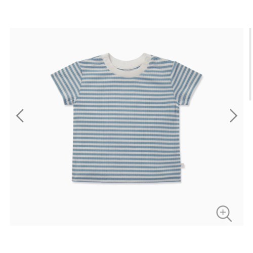 Sea Stripe Ribbed Summer Drop Shoulder Tee | MORI US