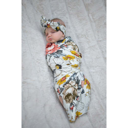 Baby Swaddle Set: Vintage Floral – Lila