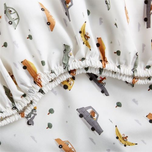 Stay Cool Transportation Organic Cotton Baby Crib Fitted Sheet