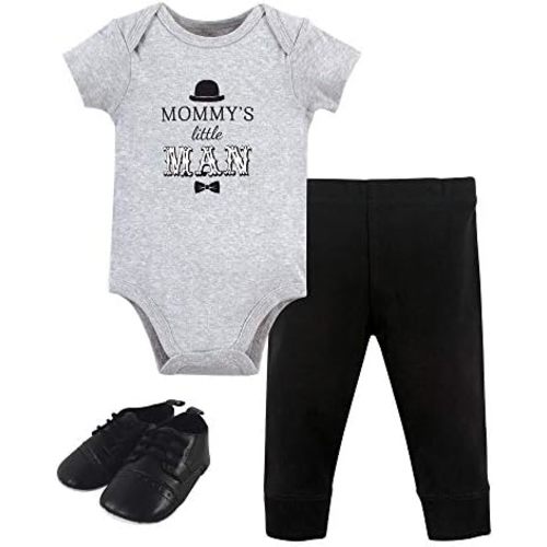 Little Treasure Unisex Baby Cotton Bodysuit, Pant and Shoe Set