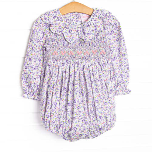Botanical Blooms Smocked Bubble, Purple – Stitchy Fish