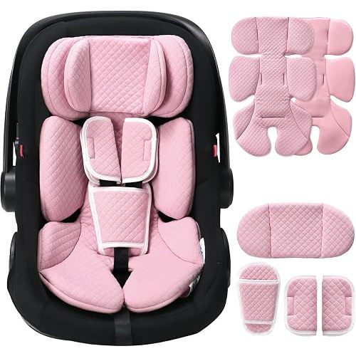 Rsotone Infant Car Seat Insert with Adjustable Head Support, Pink