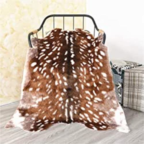 Amazon.com: Faux Deer Rug 3x3.6' Feet Sika Deer Hide Carpet Animal Printed Rug Cow Hides and Skins Rug Faux Cowhide Rug for Living Room : Home & Kitchen