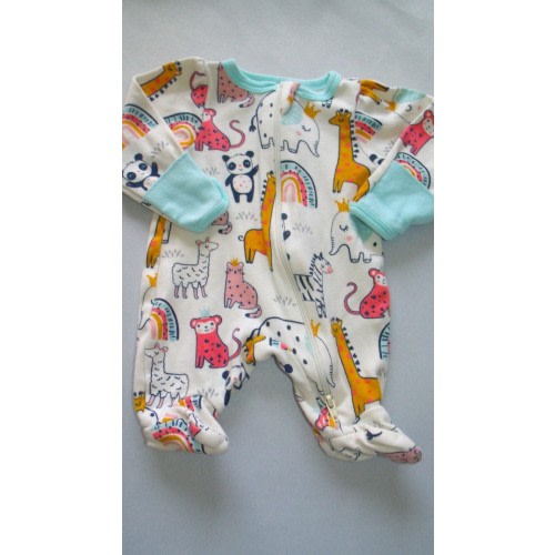 Baby Girl Clothes Nwot Wonder Nation Preemie  Animals Footed Outfit