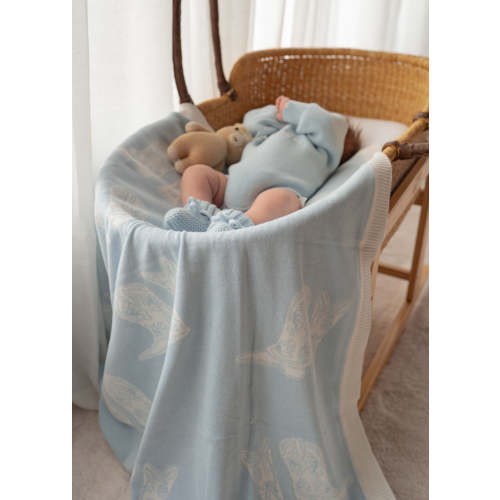 Knit Blanket | Sky Blue Cowboy Boots – Little and Fern