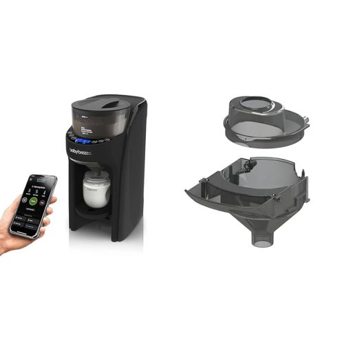 Baby Brezza Formula Pro Advanced WiFi Formula Dispenser Machine & Formula Pro Advanced Replacement Funnel & Cover, Grey