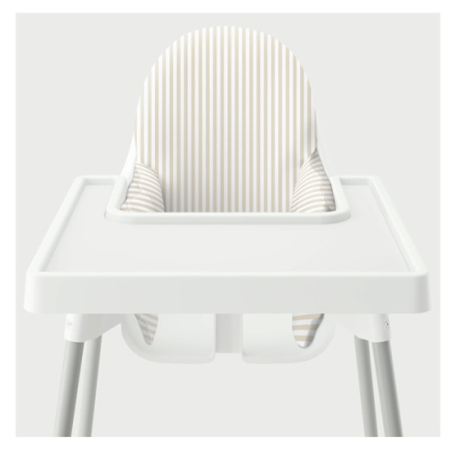Highchair Cushion Cover - Beige Candy Stripe – Yeah Baby Goods