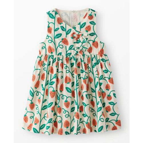 Sleeveless Strawberry Wrap Dress with Pockets