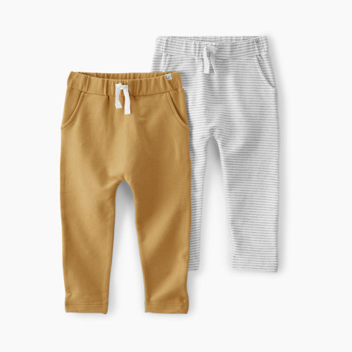 Carter's Little Planet Organic Cotton Joggers (2 Pack) - Yellow/Grey, 2T