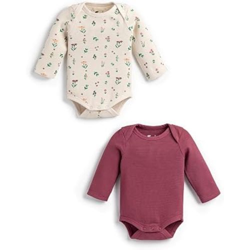 monica + andy Long Sleeve Jack & Jill Bodysuit, Organic Baby Clothes for Girls & Boys, For Preemie, Newborn & Infant