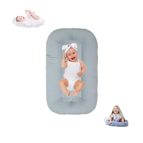 Lucakuins Baby Lounger for Infants 0-12 Months, Bionic Design Baby Lounger Soft Organic Cotton Breathable Lounger, Newborn Babies Essentials Gifts