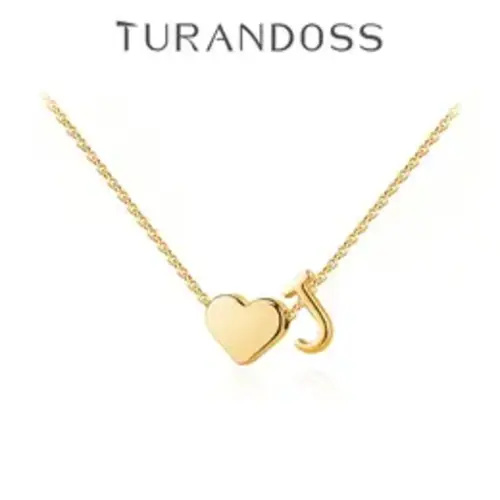 Turandoss Women's Dainty Golden Heart Initial Necklace - A-Z Letter Tag Pendant Jewelry for Women, Mom Birthday Gifts, Personalized Summerwins Costume Accessory, Gold Lettering Necklaces TikTokShopFallDealsForYou - TikTok Shop