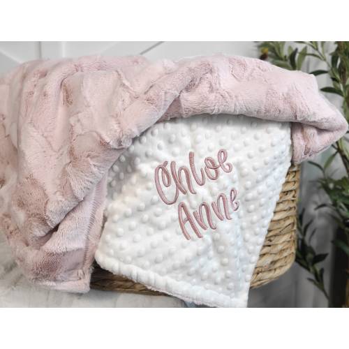 Personalized Baby Blanket - Custom Baby Blanket Minky - Embroidered Baby Blanket - Newborn Baby Shower Gift
