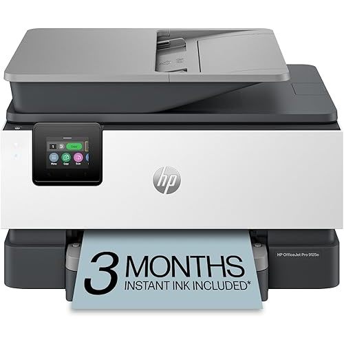 HP OfficeJet Pro 9125e Wireless All-in-One Color Inkjet Printer, Print, scan, copy, fax, ADF, Duplex printing best-for-office, 3 month Instant Ink trial included, AI-enabled (403X0A)