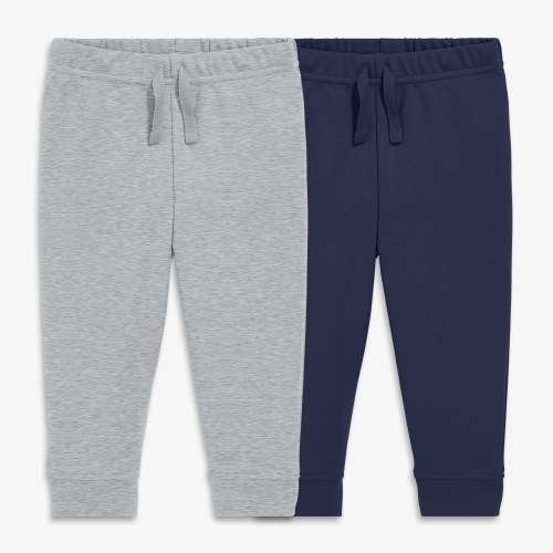 Newborn Baby organic pant 2-pack - Navy / heather gray