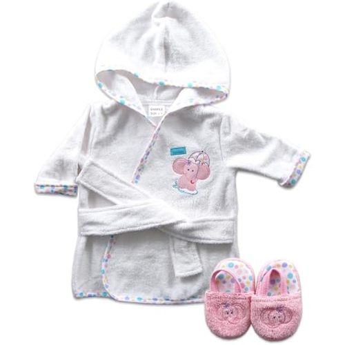 Luvable Friends Unisex Baby Cotton Terry Bathrobe, Pink Elephant, One Size