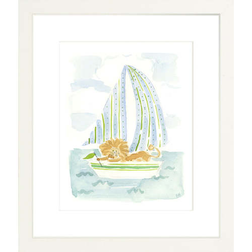 The "Sailboat Menagerie Lion" Fine Art Print