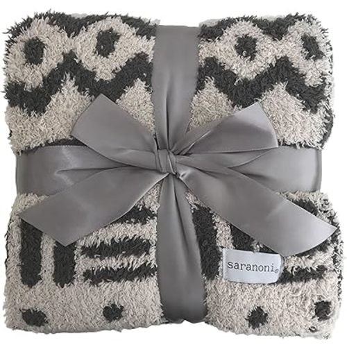 Saranoni Luxury Blankets Super Soft Blankets for Babies Ultra Soft Double Layer Bamboo Luxury Baby Blanket (Mudcloth, Receiving Blanket 40" x 30")