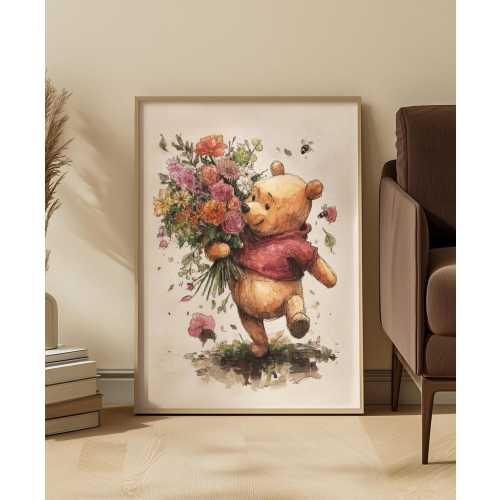 Winnie the Pooh Watercolor Art Print: Nursery or Kids Room Decor