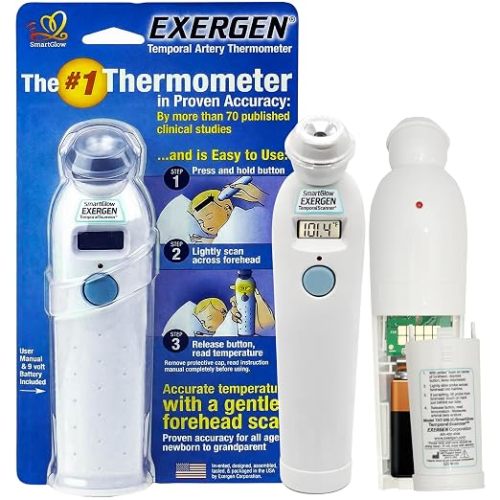 Exergen TAT-2000C Temporal Artery Forehead Thermometer for Baby Kids Adults
