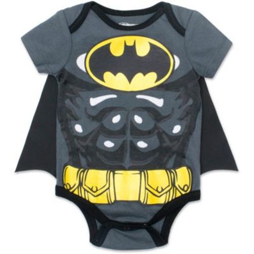 DC Comics Justice League Batman Newborn Baby Boys Bodysuit and Cape Batman / Grey 0-3 Months