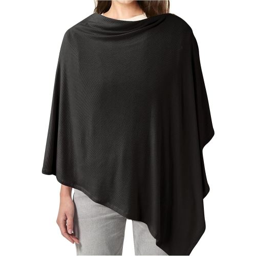 Konssy Knit Nursing Cover for Breastfeeding, 360° Full Privacy Breathable Breastfeeding Cover, Multi-use Carseat Canopy(Black)