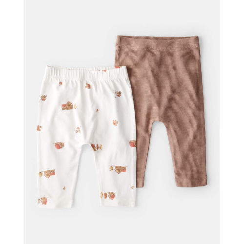 Baby Barn Print PurelySoft Pull-On Pants - Brown/White - Carter's | Carter's