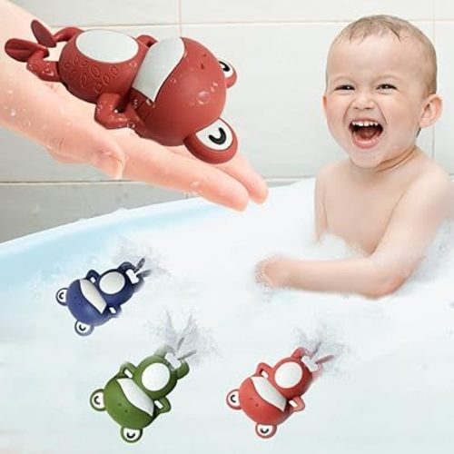 ArtCreativity Ranas de baño para niños, juego de 3, juguetes de rana nadadora en varios colores, juguetes de bañera de rana para niños que nadan en el agua, ideales como juguetes de piscina y