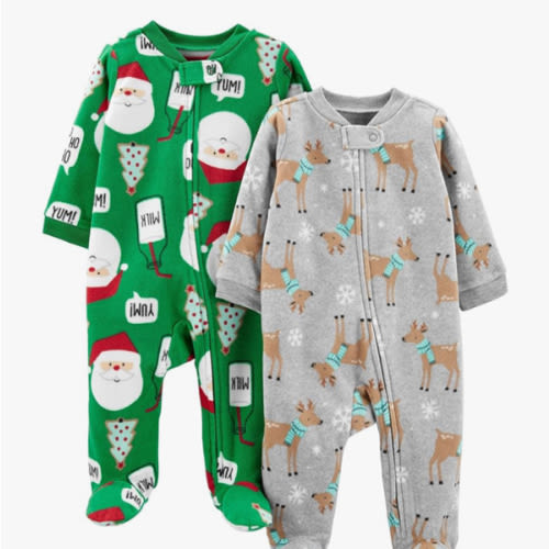 Simple Joys by Carter's Baby Holiday Fleece Footed Sleep and Play, Pack of 2