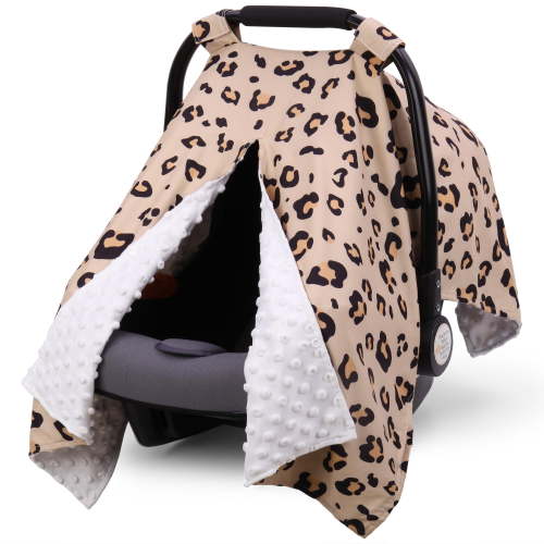 Carseat Covers Baby Girl, Minky Infant Car Seat Cover Winter, Peekaboo Opening Car Seat Canopy, Multi-use Baby Carrier, Stroller, Nursing Cover