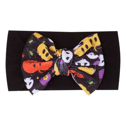 EnJoCho Baby Girls Headband Hallo-ween Pumpkin Printed Hairbands Bow Knotted Headwrap Toddler Kids Casual Fashion Headwear Accessories