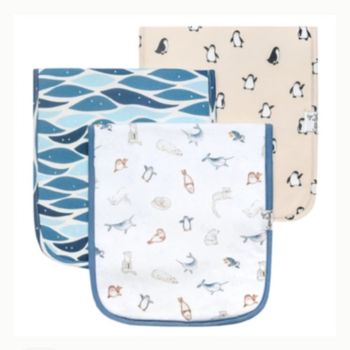 3 Pack Premium Burp Cloths - Arctic Wonder
