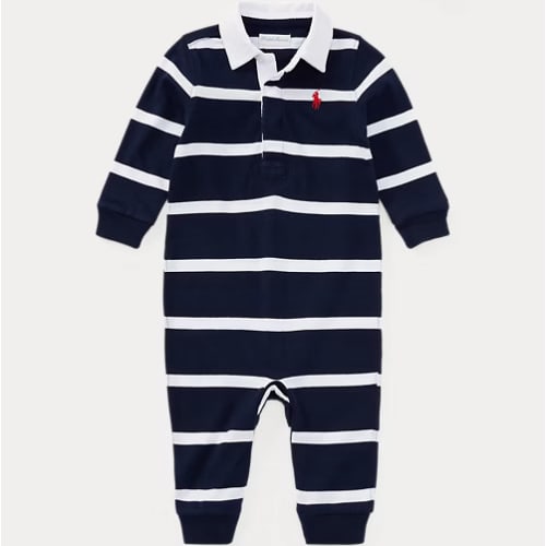 Baby Boys' Striped Cotton Rugby Coverall | Ralph Lauren