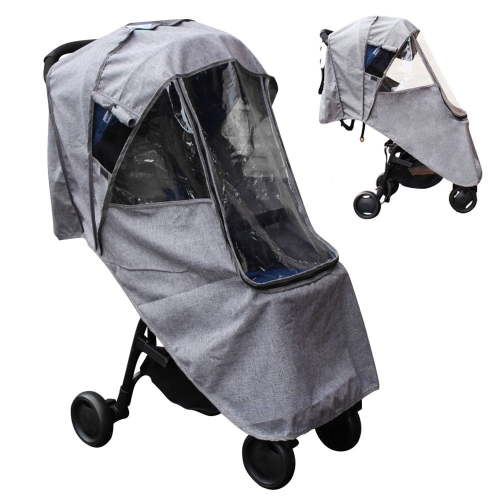 ODOMY Stroller Rain Cover， Baby Travel Weather Shield Universal Size， Protect from Rain Wind Dust Snow， Ventilate Clear EVA Zipper Pram Rain Cover