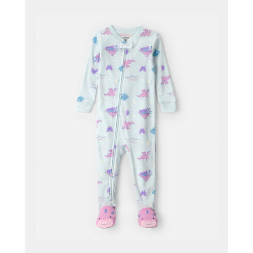 Toddler Girl Fairytale Dragon 100% Cotton Snug Fit 1-Piece Pajama - Blue | Carter's