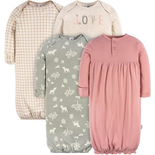 Gerber Baby Girls' 4-pack Sleeper Gown
