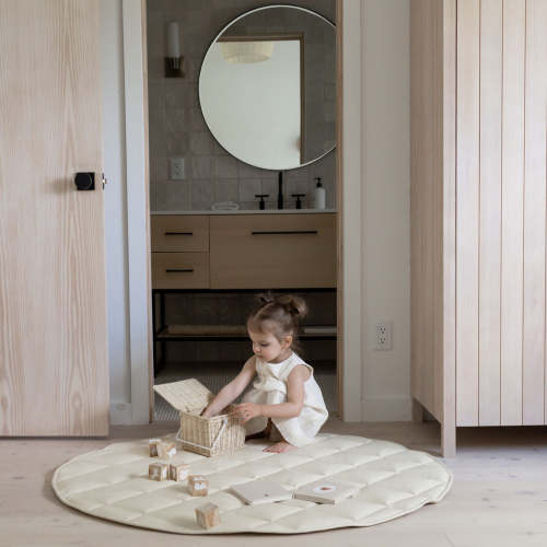Quilted Leather Play Mat 'Cloud'