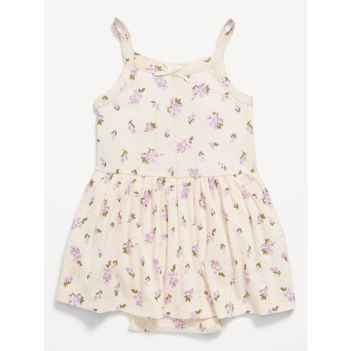 Printed Pointelle-Knit Bodysuit Dress for Baby