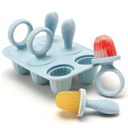 Silicone Baby Popsicle Molds with Sticks | Mini Popsicles Molds for Babies Teething Relief, Frozen Treats Maker Popsicle Maker Ice Pop Mold for Toddlers Kids