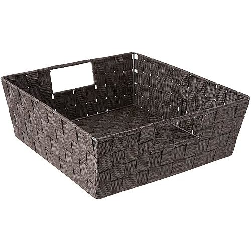 Whitmor Woven Strap Shelf Storage Tote Basket - Espresso