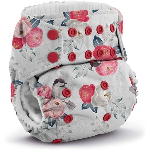Kanga Care Rumparooz G3 Stay Dry Cloth Diaper Reusable One Size Pocket Diaper Patented Inner Double Gusset 2 pcs Microfiber Insert Soaker (6-55+ lbs) - Lily