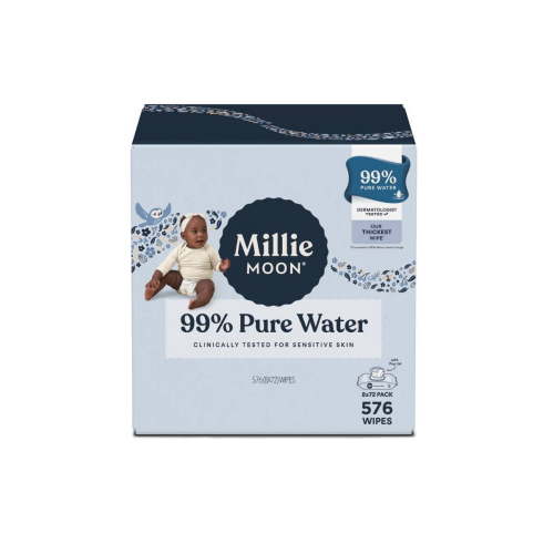 99% Pure Water Wipes - 576ct & 1080ct: Whole Diaper Area, Unscented