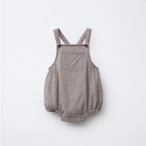 PLAID ROMPER - Brown / Ecru | ZARA United States