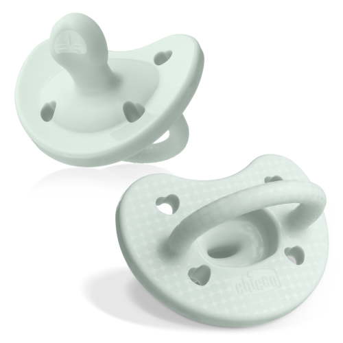 Chicco PhysioForma® Luxe One-Piece Silicone Pacifier, 0-6 Months, 2pk - Mint, New