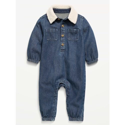 Long-Sleeve Denim Jumpsuit for Baby
