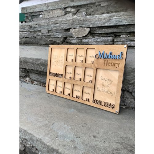 First Year Photo Frame Newborn Photo Collage 1st Year Personalized Picture Frame Babies Monthly Photo Frame Newborn to One Year - Etsy