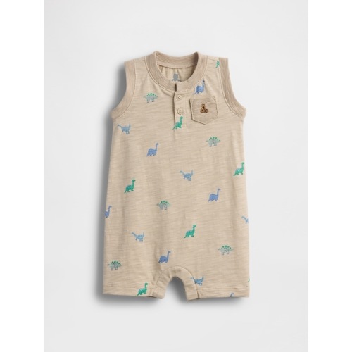 Baby Organic Cotton Henley Shorty One-Piece