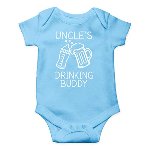 AW Fashions Uncle's Drinking Buddy Baby Bodysuit Funny Cute Newborn Clothes for Boys, Girls, and Unisex