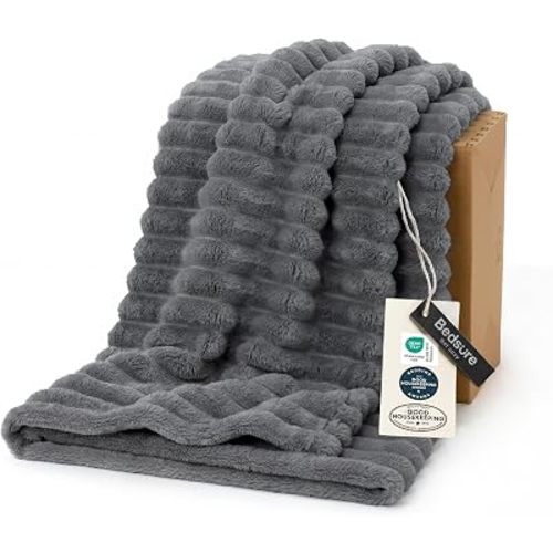 Bedsure Soft Throw Blanket for Couch Decor Gifts Frost Gray 50"x60"
